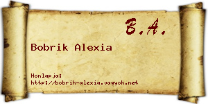Bobrik Alexia névjegykártya
